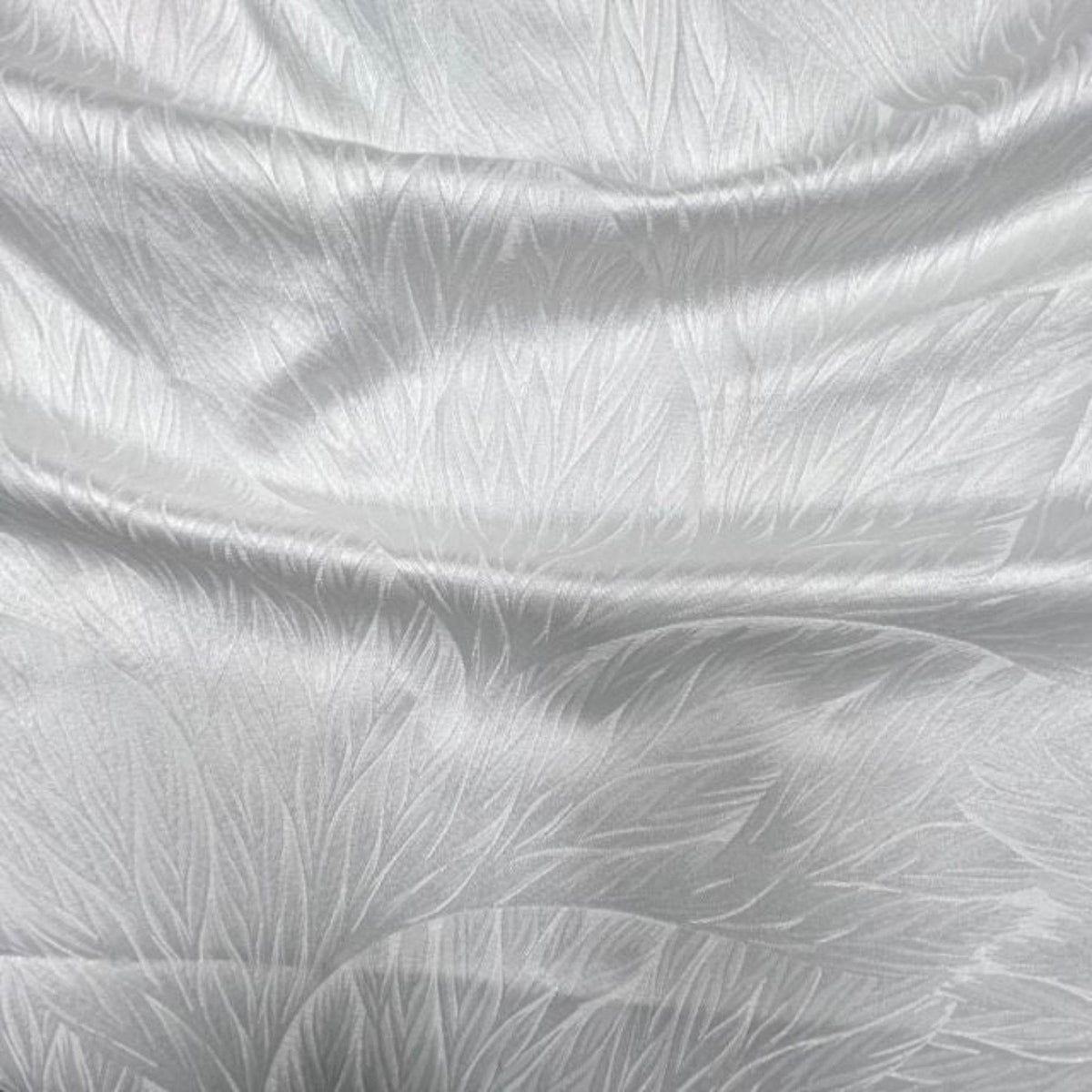White Garden Jacquard Fabric by the Yard - 115 Inch Wide Fabrics Star