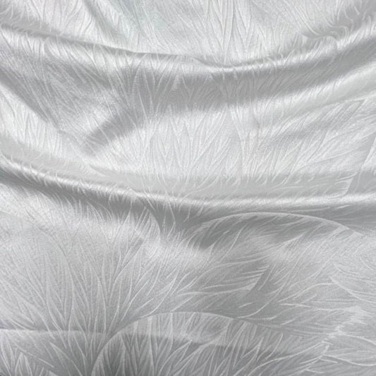 White Garden Jacquard Fabric by the Yard - 115 Inch Wide Fabrics Star
