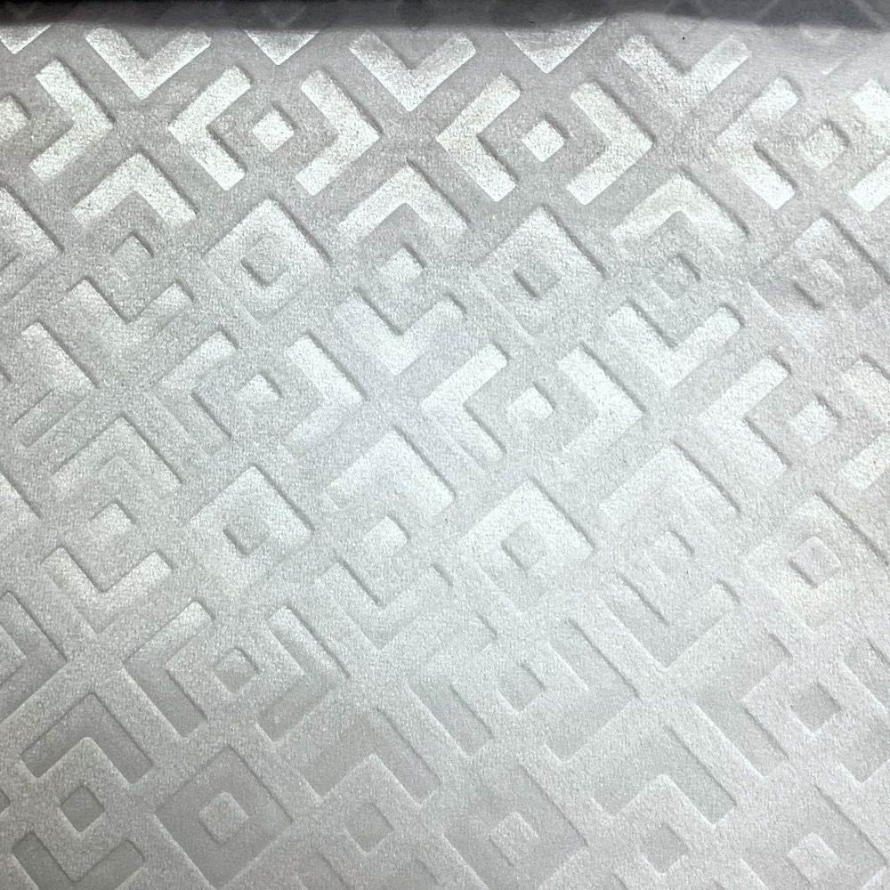 Gate Brocade Velvet Fabric, 72 Inch in Width Ideal Embossed Material for Home Decor White Fabrics Star