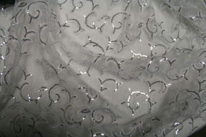 white-1 GISELLE Embroidered Sheer Fabric by the Yard - 58 Inch Wide Fabrics Star
