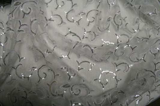 white-1 GISELLE Embroidered Sheer Fabric by the Yard - 58 Inch Wide Fabrics Star