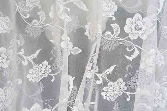 GLASGOW Lace Netting Material 55 Inch in Width | Home Décor Ivory Fabrics Star