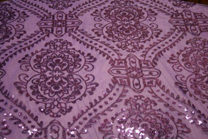 GLITTER Sequin Fabric, 58 Inch. in Width Purple Fabrics Star