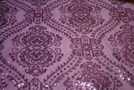 GLITTER Sequin Fabric, 58 Inch. in Width Purple Fabrics Star