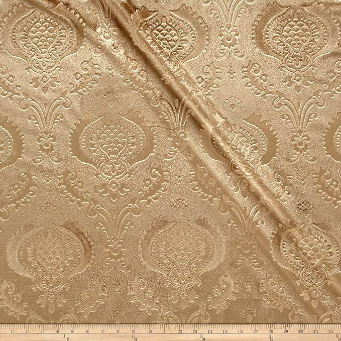 Gold Brocade Damask Velvet Fabric by the Yard - 58 Inch Wide Fabrics Star
