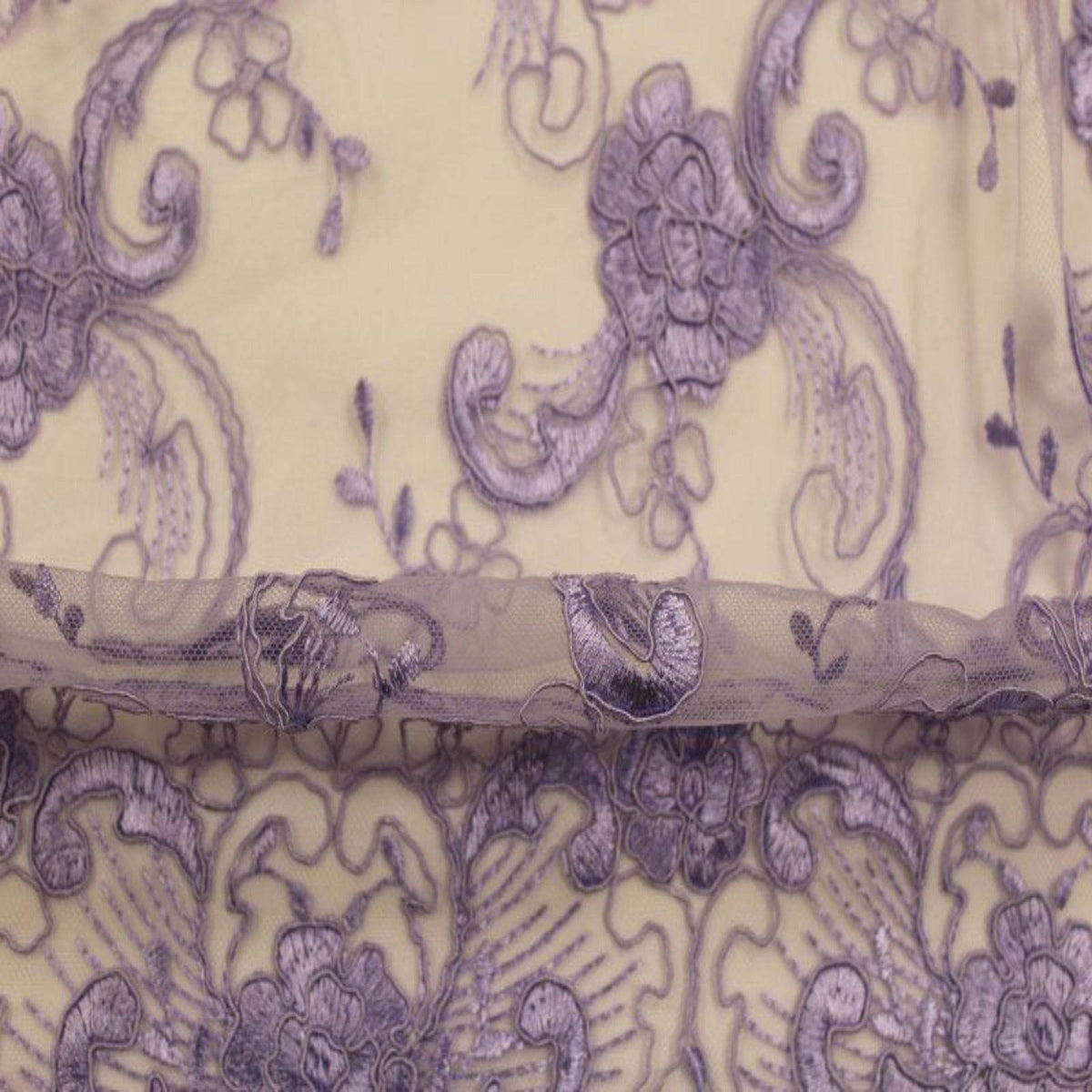 HILTON Embroidered Mesh Fabric. Lace Netting Material 54 Inch in Width | Home Decor Lilac Fabrics Star