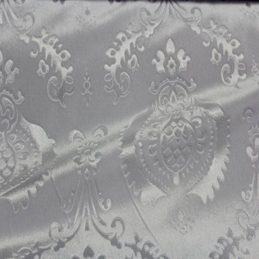 White Brocade Damask Velvet Fabric by the Yard - 58 Inch Wide Fabrics Star