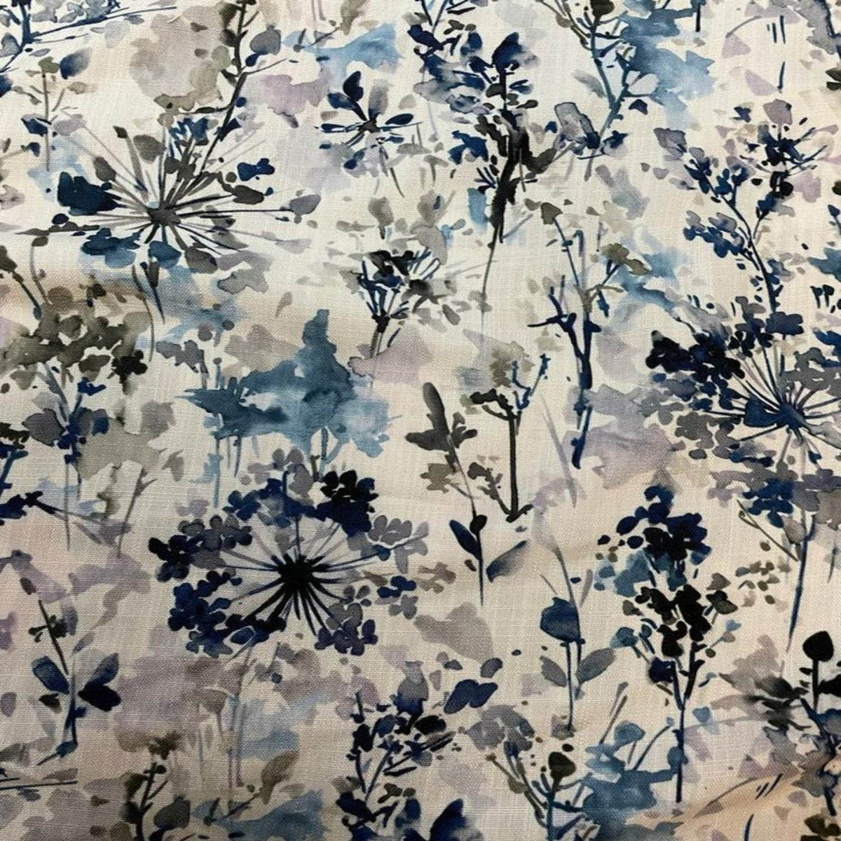 LILY - Digital Print Fabric - Cotton Hand - 58 Inch. in Width, | Home Décor Blue Fabrics Star