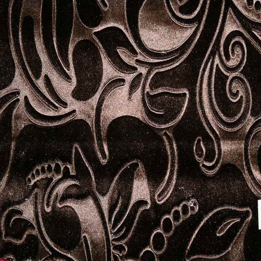 Chocolate Brocade Scroll Velvet Fabric by the Yard - 58 Inch Wide Fabrics Star