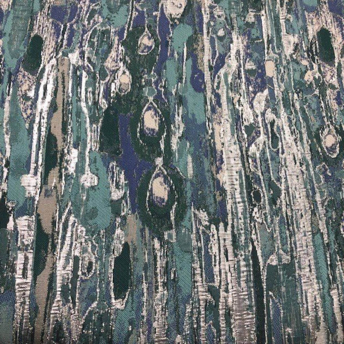 LYNN Jacquard Print Metallic Fabric, 118 Inch in Width, | Home Decor Aqua Fabrics Star