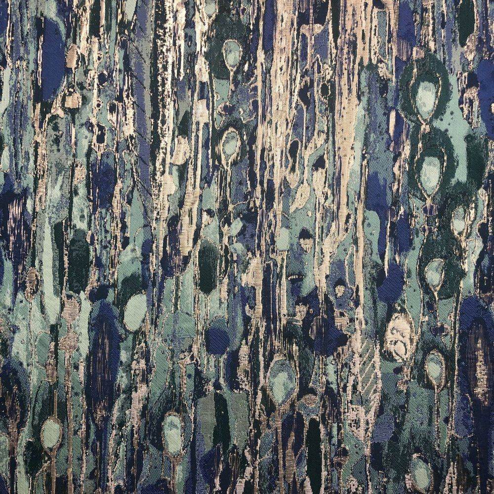 LYNN Jacquard Print Metallic Fabric, 118 Inch in Width, | Home Decor Green Fabrics Star