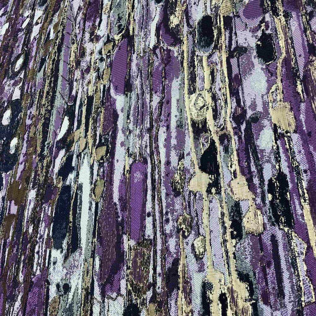 LYNN Jacquard Print Metallic Fabric, 118 Inch in Width, | Home Decor Plum Fabrics Star