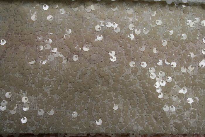 Milton Taffeta Sequin Fabric, 54 Inch. in Width Ivory Fabrics Star