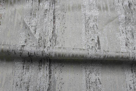 MINIRAL Jacquard Metallic Fabric, 54 Inch. in Width Silver Fabrics Star