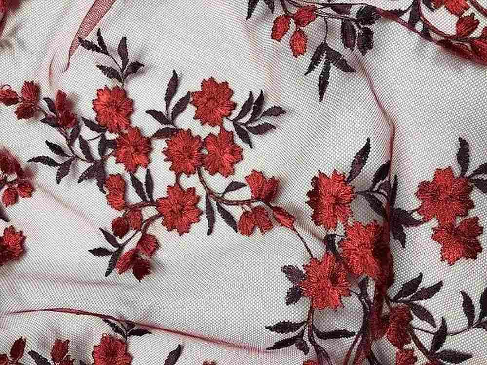 NEBRASKA Mesh Fabric, 54 Inch. in width Burgundy Fabrics Star