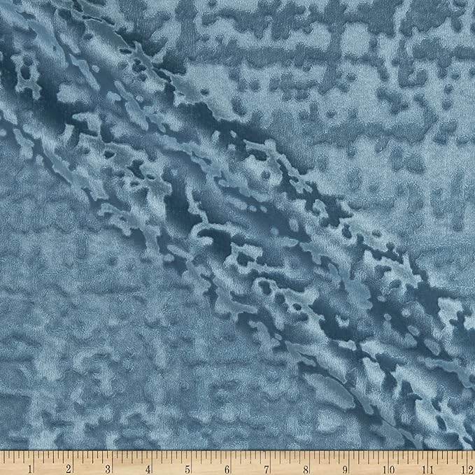 Ocean Abstract Crushed Velvet Fabric by the Yard - 118 Inch Wide Fabrics Star