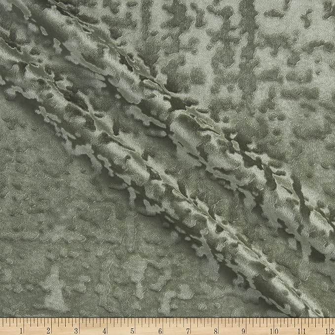 Olive Abstract Crushed Velvet Fabric by the Yard - 118 Inch Wide Fabrics Star
