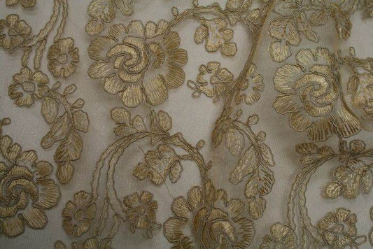 ROSEDALE Lace Fabric, 53 Inch. in Width Antique Gold Fabrics Star