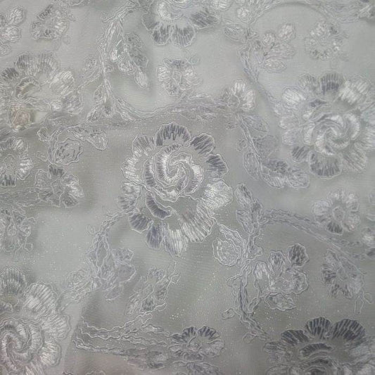 ROSEDALE Lace Fabric, 53 Inch. in Width White Fabrics Star