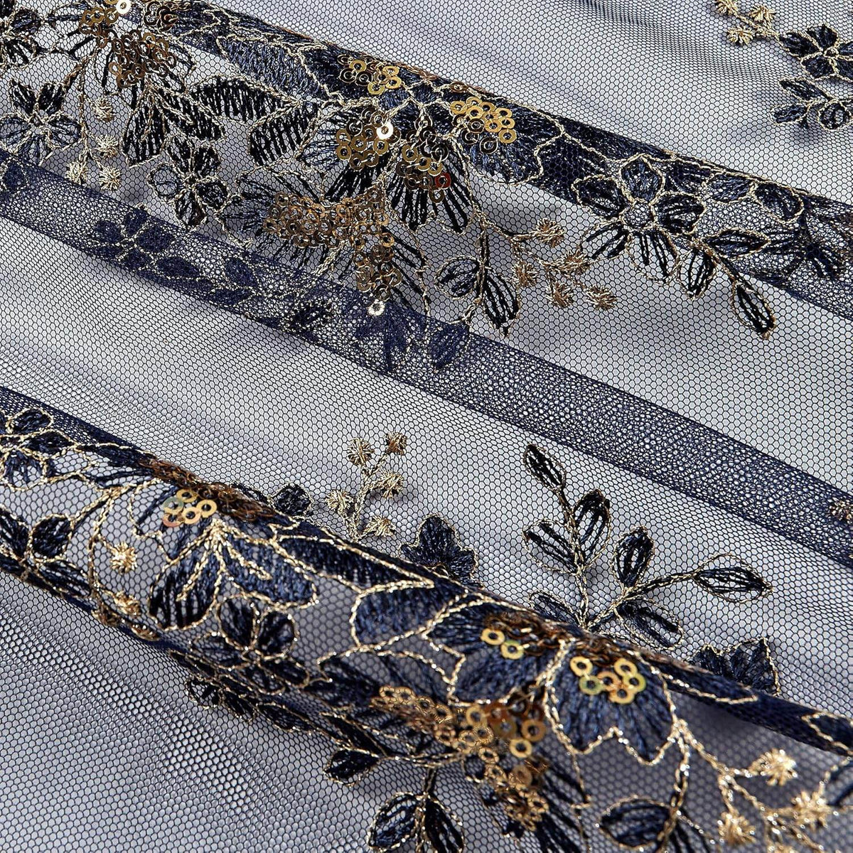 Rowley Sequin Embroidered Mesh Fabric. Lace Netting Material - 52 Inch in Width | Home Decor Fabrics Star