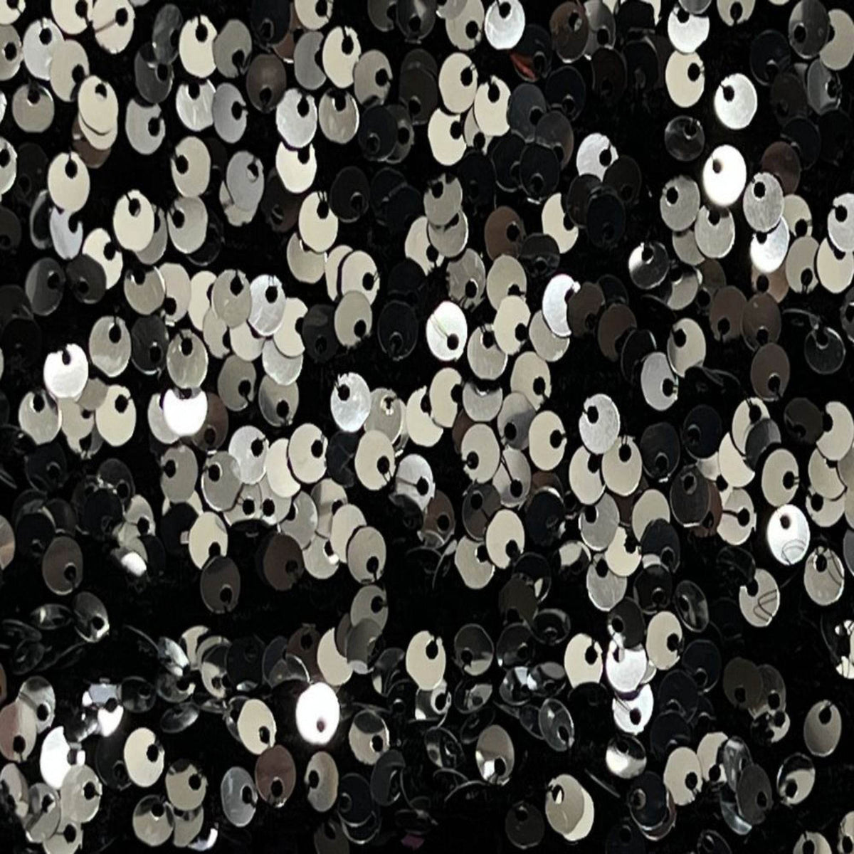 Black/Silver Stretch Velvet Sequin Fabric by the Yard - 48 Inch Wide Fabrics Star