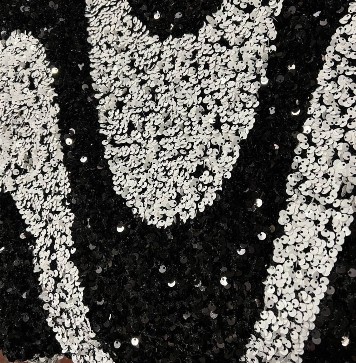 Selectra Waves Stretch Velvet Sequin Fabric, Glitter Spandex Material - 48 Inch in Width | Arts and Crafts Black White Fabrics Star