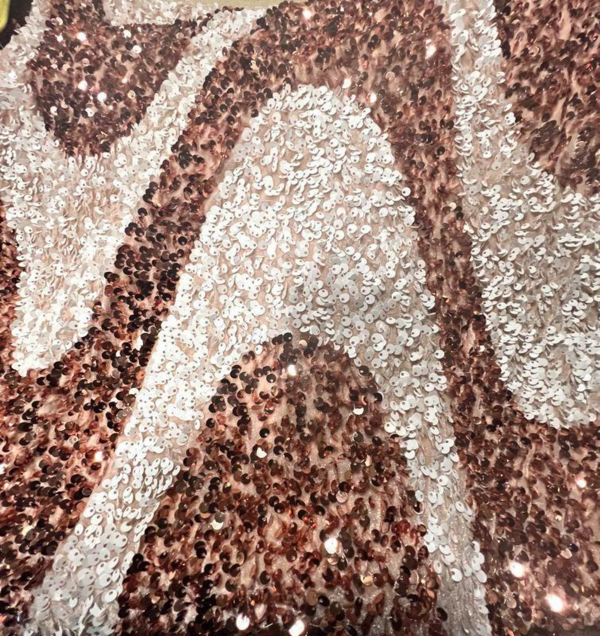 Selectra Waves Stretch Velvet Sequin Fabric, Glitter Spandex Material - 48 Inch in Width | Arts and Crafts Blush White Fabrics Star