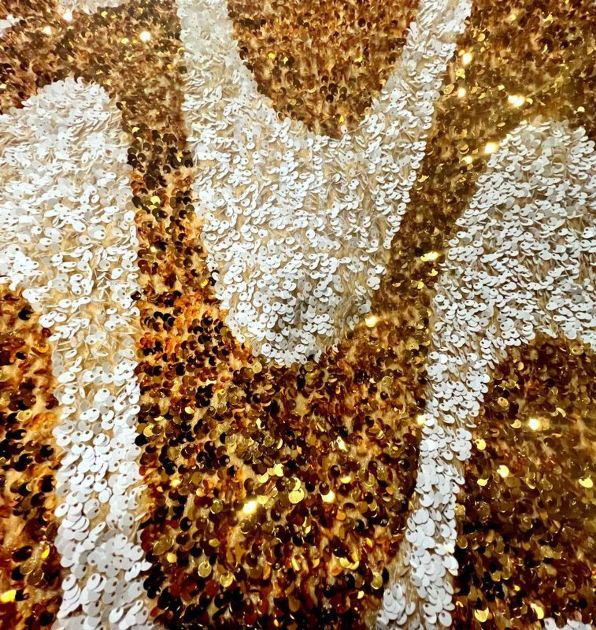 Selectra Waves Stretch Velvet Sequin Fabric, Glitter Spandex Material - 48 Inch in Width | Arts and Crafts Sunburst White Fabrics Star