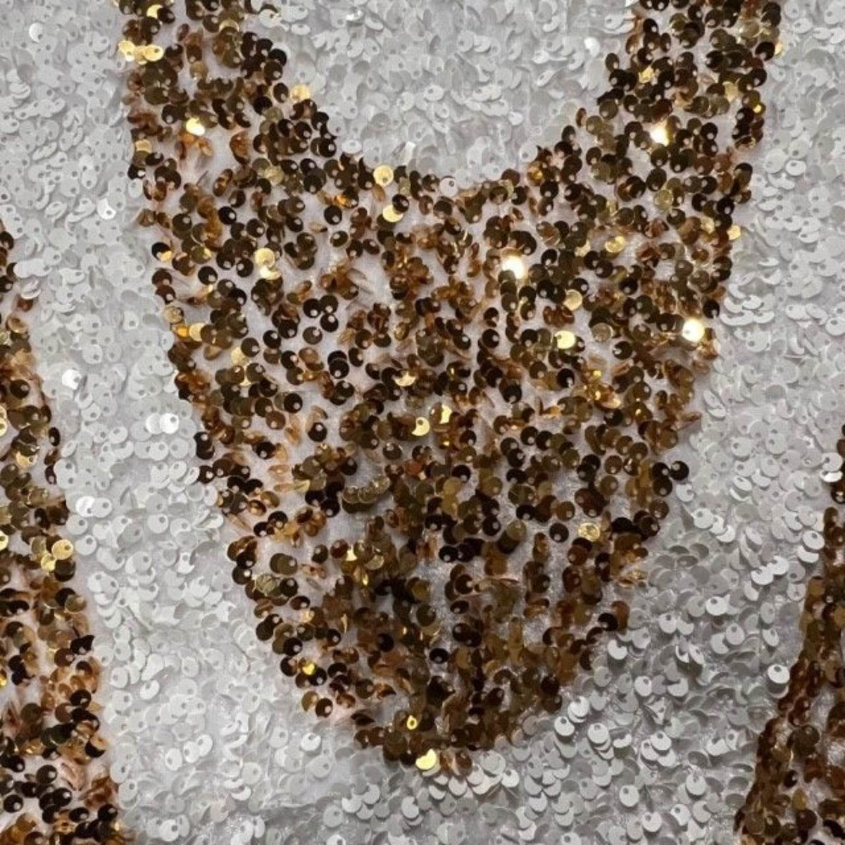 Selectra Waves Stretch Velvet Sequin Fabric, Glitter Spandex Material - 48 Inch in Width | Arts and Crafts White Gold Fabrics Star