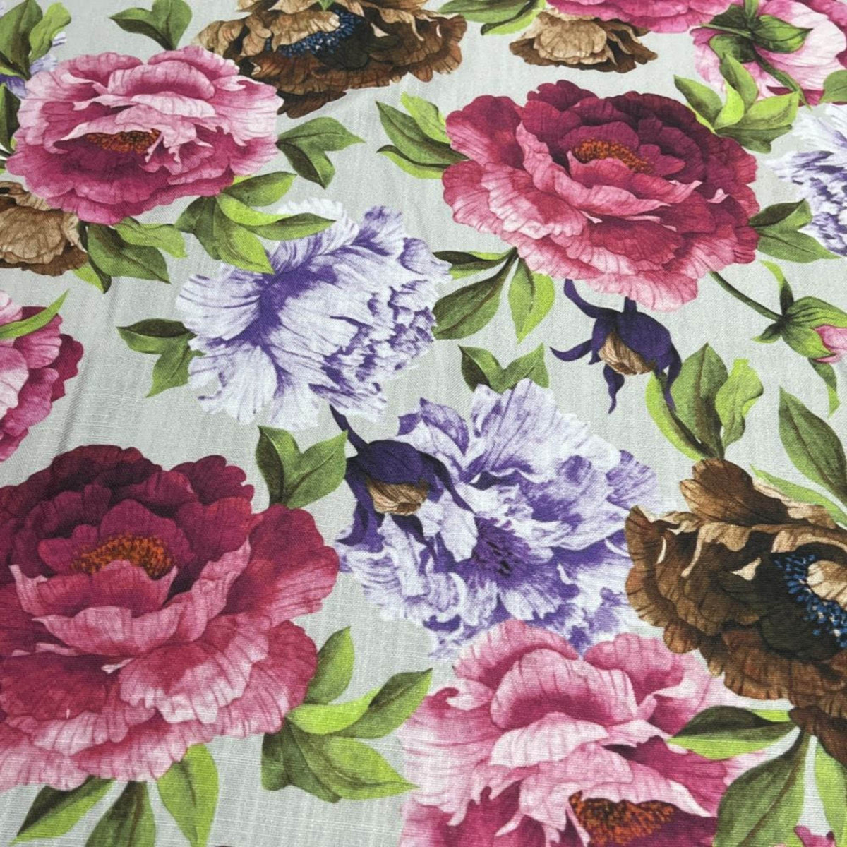 SPRING GARDEN Floral Digital Print Fabric - Cotton Hand - 58 Inch. in Width, | Home Decor Red Fabrics Star
