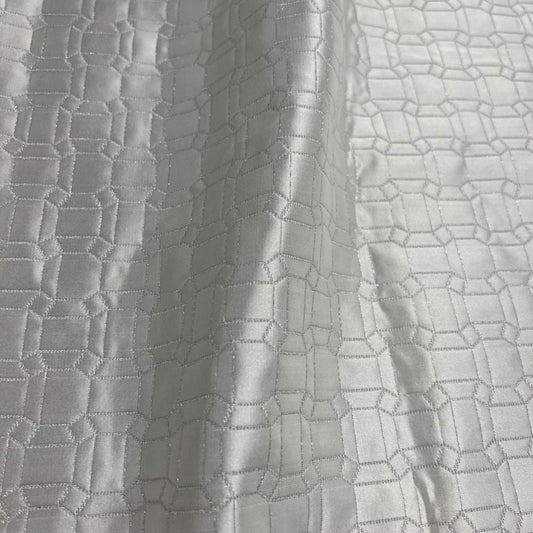 Square Jacquard, Quilted Look Fabric, 115 Inch. in Width, | Home Decor Snow Fabrics Star