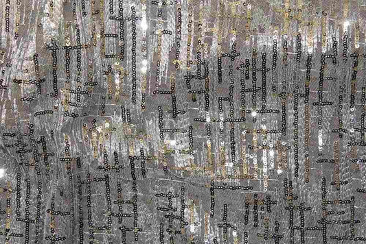 STANLEY Mesh Sequin Fabric, 52 Inch. in Width White Silver Fabrics Star
