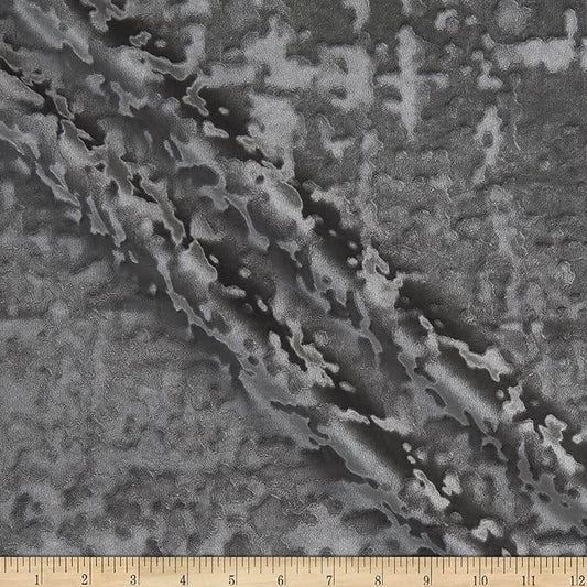 Silver Abstract Crushed Velvet Fabric by the Yard - 118 Inch Wide Fabrics Star