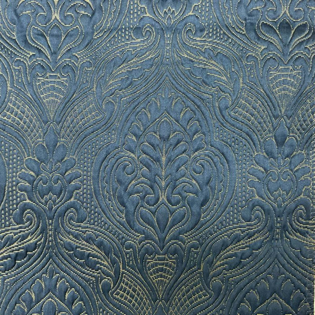 Navy/Gold Treasure Jacquard Fabric by the Yard - 115 Inch Wide Fabrics Star