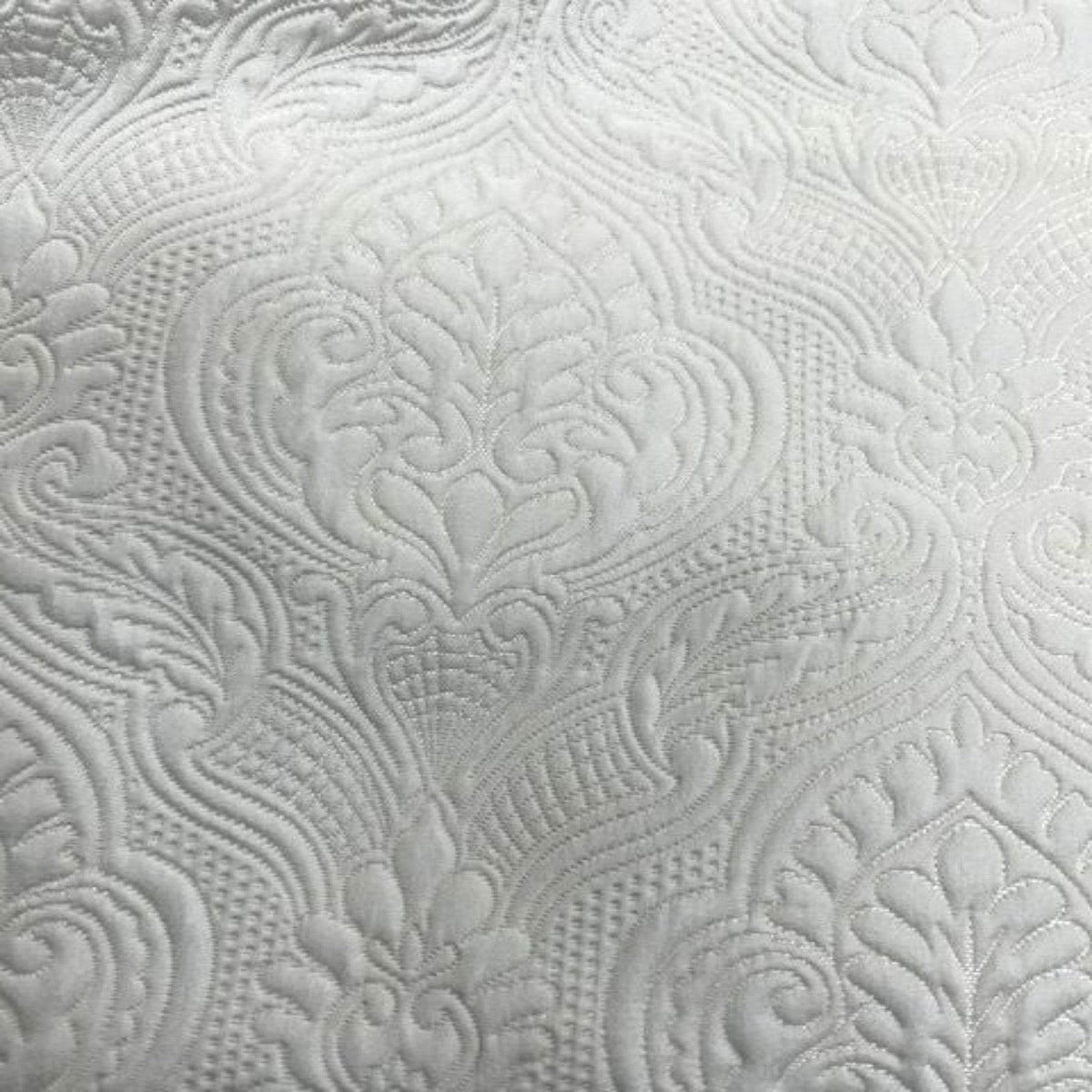Treasure Jacquard, Quilted Look Fabric, 115 Inch. in Width, | Home Decor White Fabrics Star