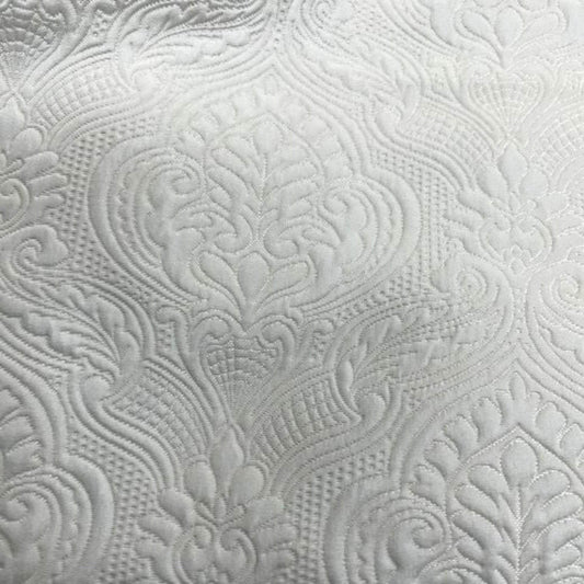 Treasure Jacquard, Quilted Look Fabric, 115 Inch. in Width, | Home Decor White Fabrics Star