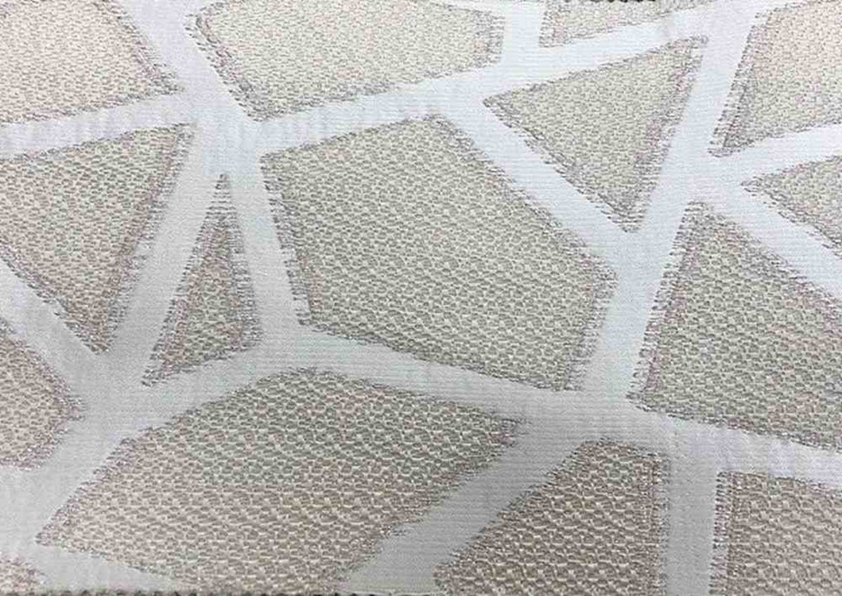 Triangle Metallic Jacquard Fabric, 58 Inch. in Width, | Home Decor White Fabrics Star