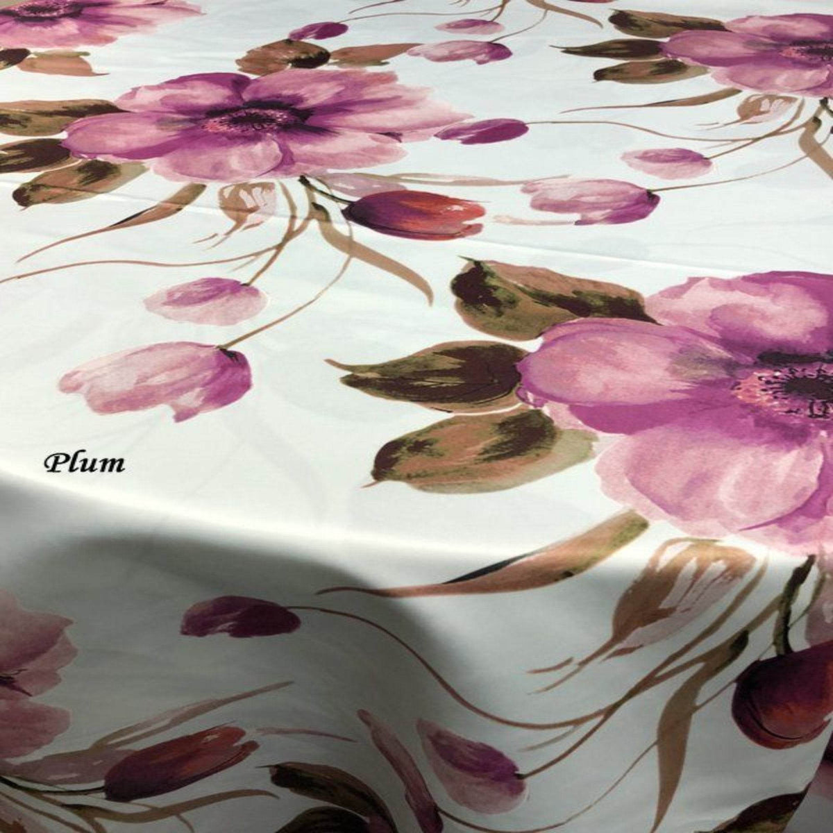 TROPICAL Floral Digital Print Satin Fabric - Cotton Hand - 58 Inch. in Width, | Home Decor Plum Fabrics Star
