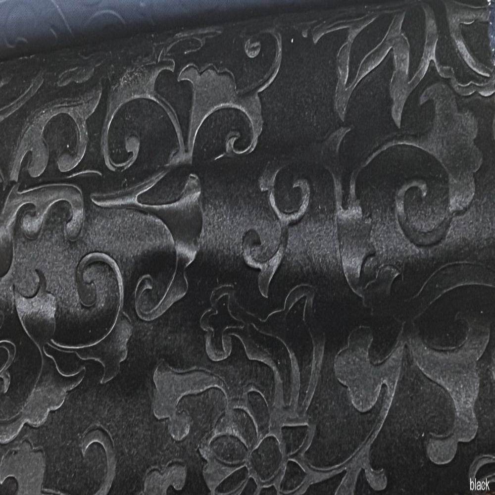 Vails Brocade Velvet Fabric, 72 Inch in Width Ideal Embossed Material for Home Decor Black Fabrics Star