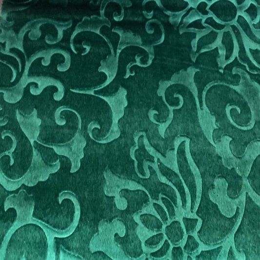 Vails Brocade Velvet Fabric, 72 Inch in Width Ideal Embossed Material for Home Decor Forest Fabrics Star