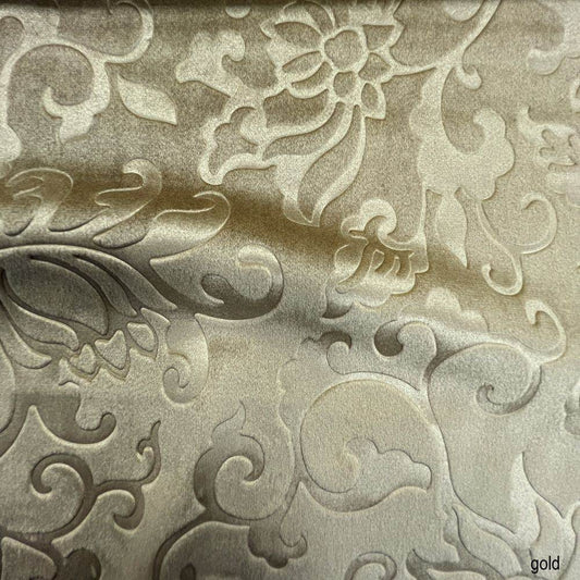 Vails Brocade Velvet Fabric, 72 Inch in Width Ideal Embossed Material for Home Decor Gold Fabrics Star