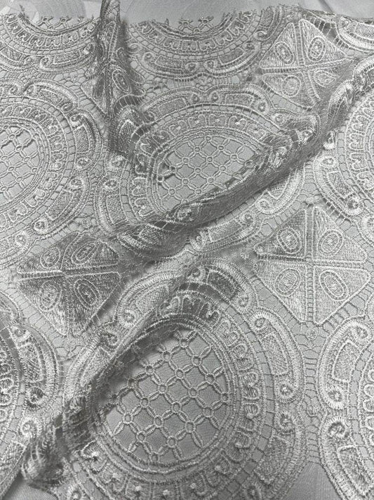 VENICE Lace Fabric, 52 Inch. in Width White Fabrics Star