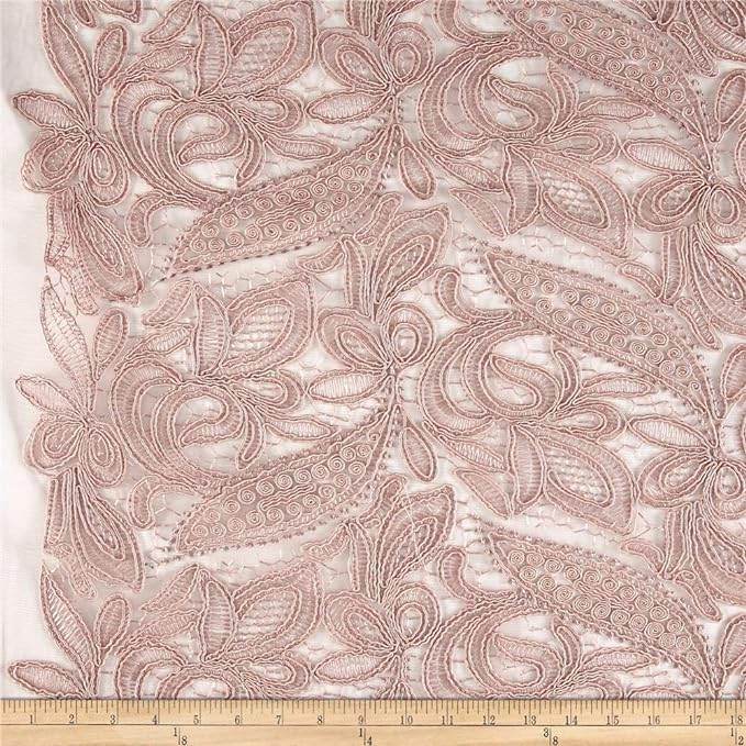 CREATION Glitter Embroidered Mesh Fabric. Lace Netting Material 52 Inch in Width | Home Decor Blush Fabrics Star