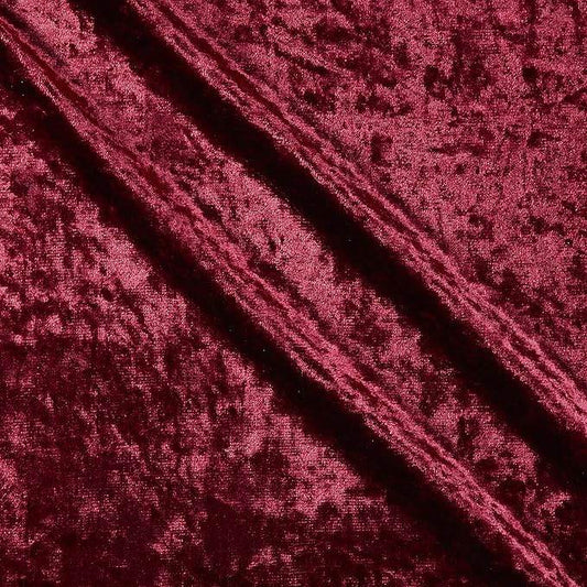 Shiny Crushed Velvet Fabric, 72 Inch. in Width, | Home Decor Burgundy Fabrics Star