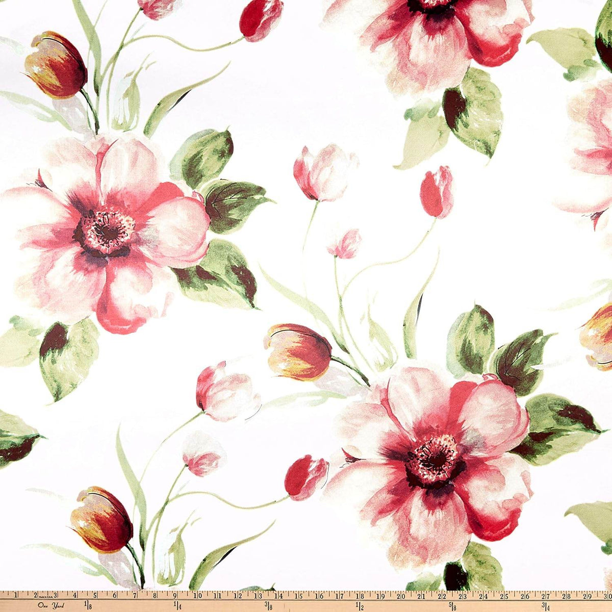TROPICAL Floral Digital Print Satin Fabric - Cotton Hand - 58 Inch. in Width, | Home Decor Rose Fabrics Star