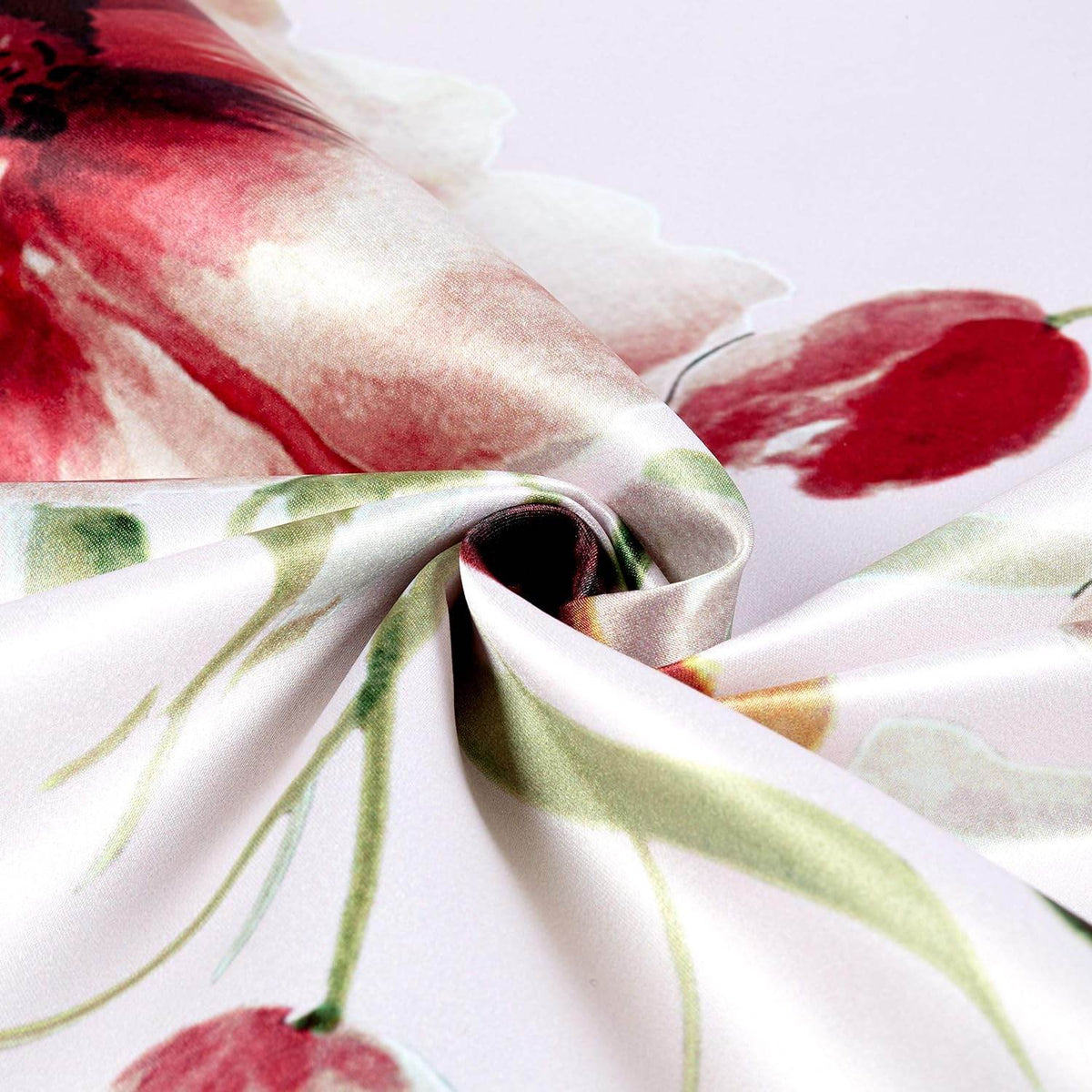 TROPICAL Floral Digital Print Satin Fabric - Cotton Hand - 58 Inch. in Width, | Home Decor Fabrics Star